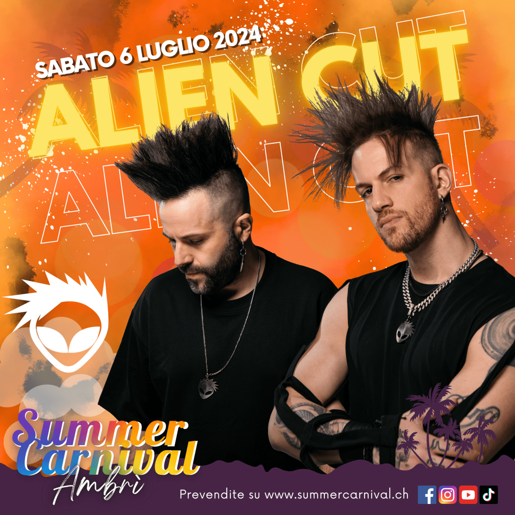 Summer Carnival: Immagine grafica con foto dei DJs Alien Cut