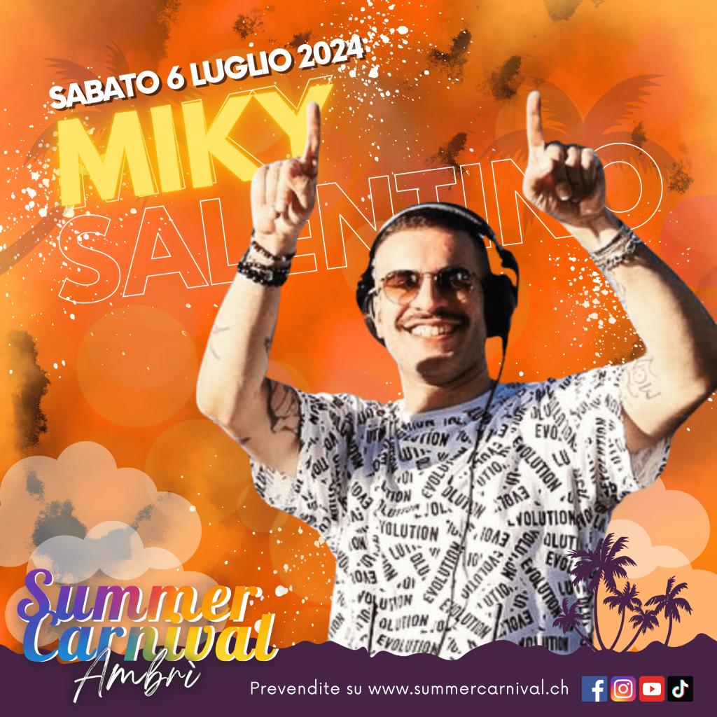 Summer Carnival: Immagine grafica con foto di DJ Miky Salentino